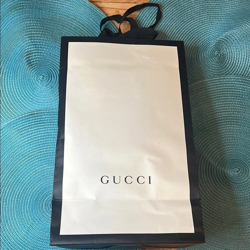 Gucci White and Black Shopping Bag